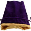 Fanroll Dice Bag Large Purple Velvet with Gold Satin Lining