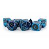 MDG - Metal Dice: Blue with Black Enamel 16mm Poly Set