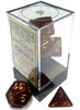 Dice - Glitter Polyhedral Ruby/Gold Polyhedral 7 Dice Set