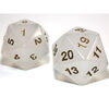 Dice - 55mm Jumbo d20 Translucent Pearl/gold