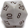 D20 Dice Opaque 34mm Dark Grey/Black 