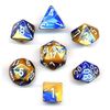 Dice - Gemini Blue-Gold/ White (7 Dice in Display) 