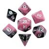 MDG - Mini Polyhedral Dice Set: Pink/Black with Gold Numbers