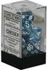 Dice - Lustrous Polyhedral Slate/White (7 Dice in Display)