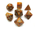 Dice - Glitter Polyhedral Gold/Silver (7 Dice in Display) 