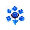 MDG - Acrylic Dice: Stardust Blue with Silver Numbers Polyhedral Set