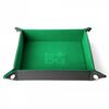 MDG -  Fold Up Velvet Dice Tray with PU Leather Backing- Green