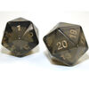 Dice - 55mm Jumbo d20 Translucent Smoke with gold