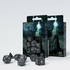 Q Workshop - Runic Black & white Dice Set