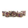 Dice – Resin Polyhedral Dice Set: Gray with Gold Foil