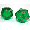 Dice - 55mm Jumbo d20 Translucent Green with gold