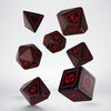 Q Workshop - Runic Black & red Dice Set